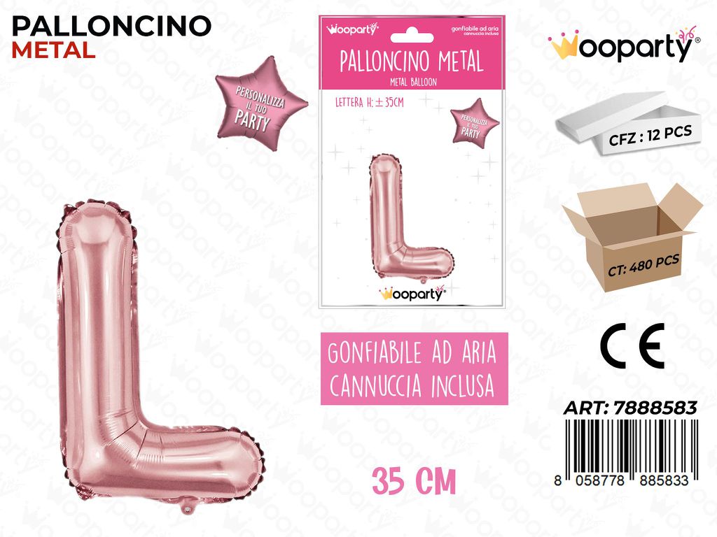 Palloncino Metal Oro Rosa 35CM Let. L