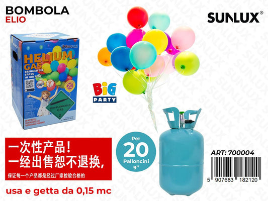 Bombola Elio per 20 Palloncini 0.15MC