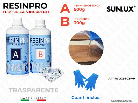 Resina Epossidica e Indurente A*B c/ Guanti Tot. 800G