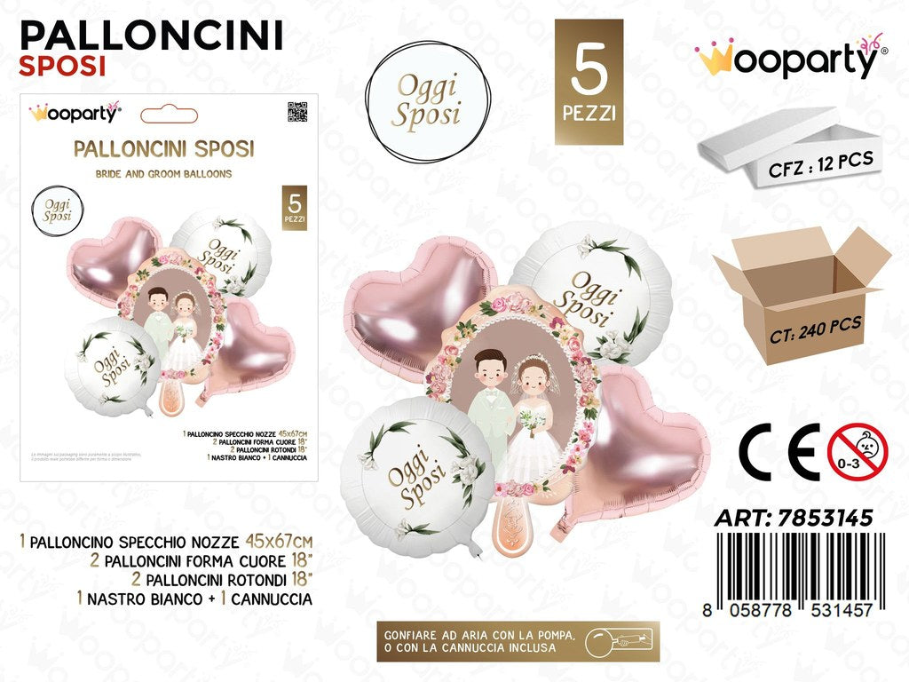 Wooparty Palloncino Sposi 5PCS Ass.
