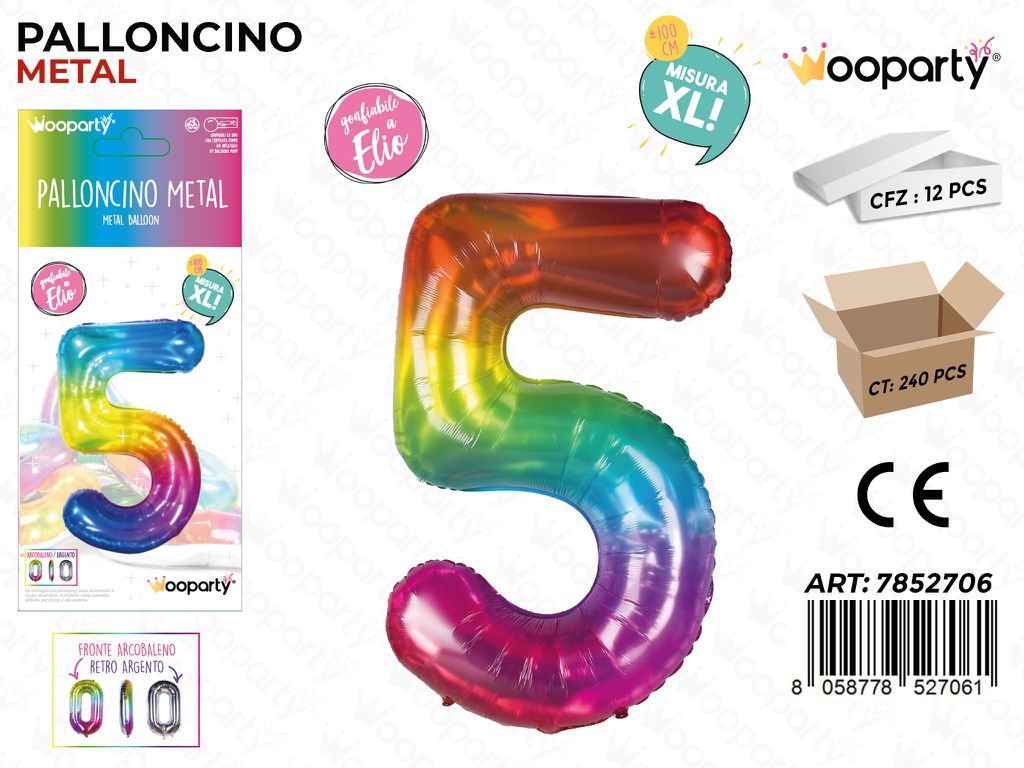 Palloncino Metal M.color N.5 100CM