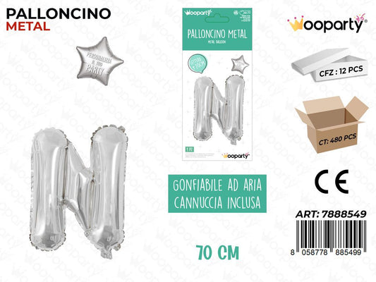 Palloncino Metal Arg. Let. N 70CM