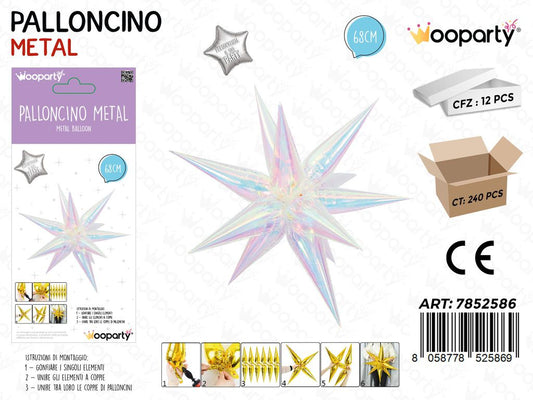 Sunlux Palloncini Metal Iridesc. Stella 68CM