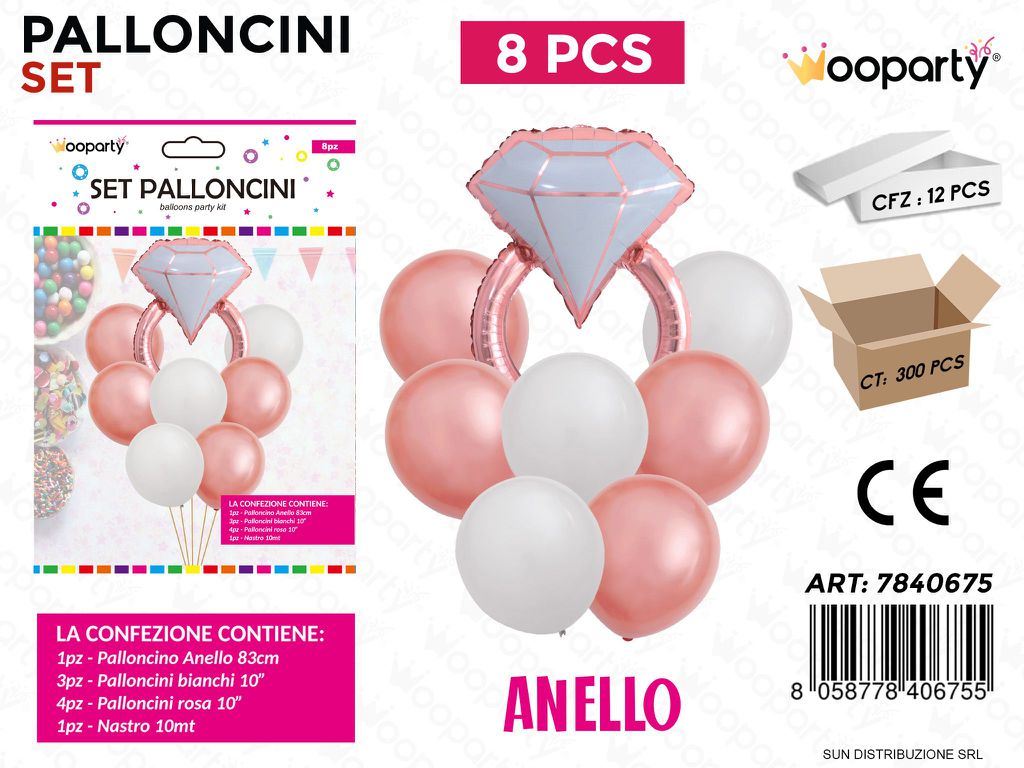 Set Palloncini Anello 8PCS Ass.