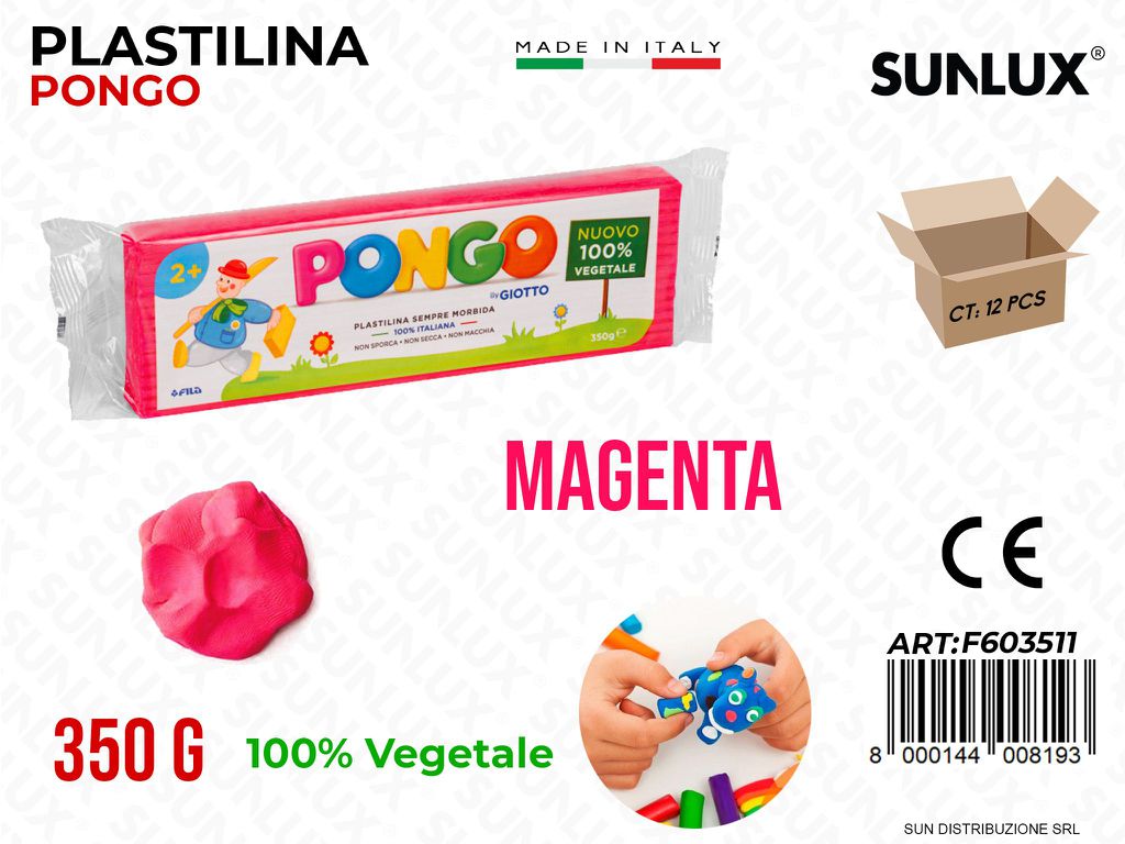 Giotto Plastilina Pongo Magenta 350G