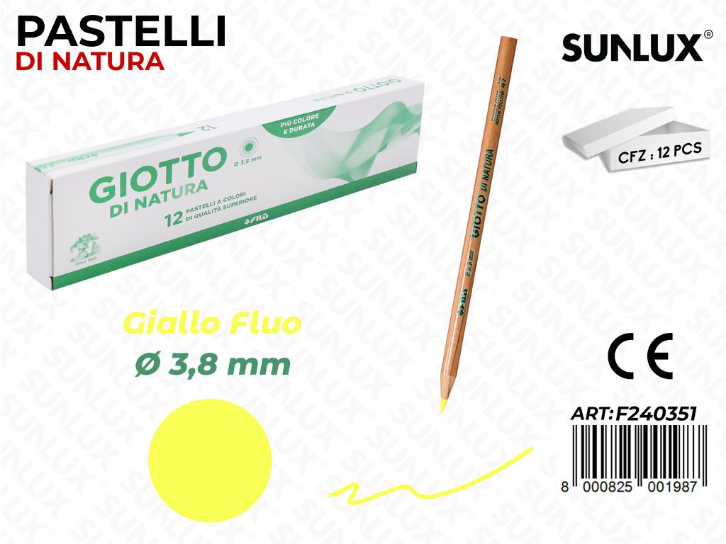 Pastelli Giotto di Natura Giallo Fluo 3.8MM