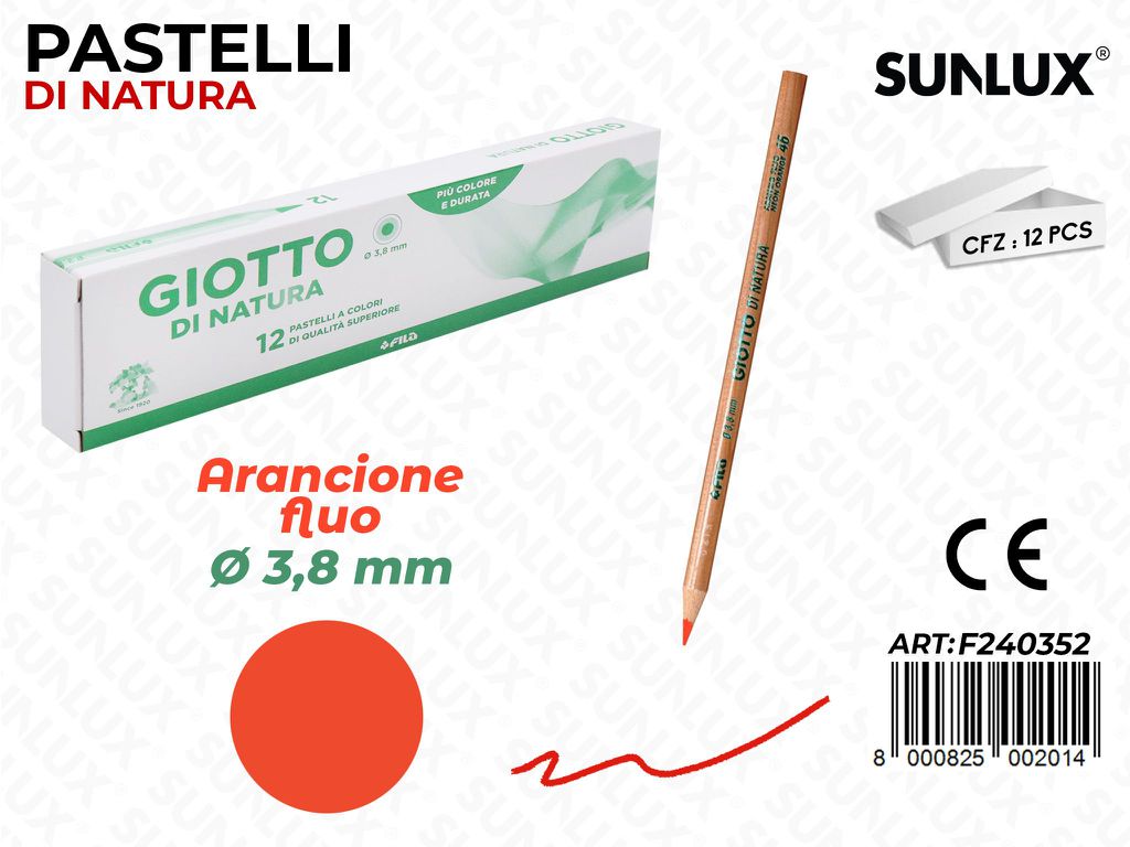 Pastelli Giotto di Natura Aranc. Fluo 3.8MM
