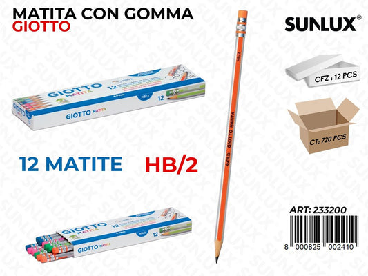 Giotto Matita Hb/2 2C/ Gomma