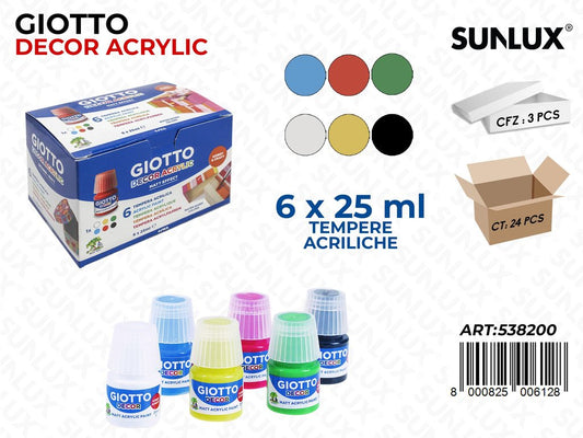 Bar.giotto Decor Acrylic 25ML 6PCS Ass.