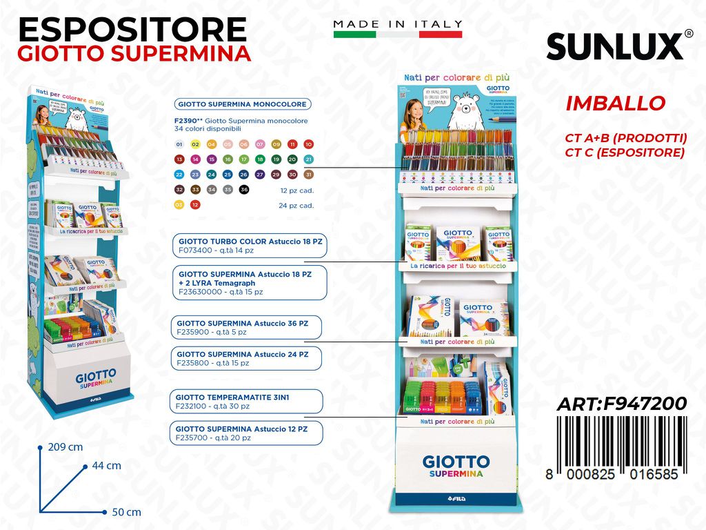Esp. Giotto Supermina 531PCS Ass. 50*209*44CM