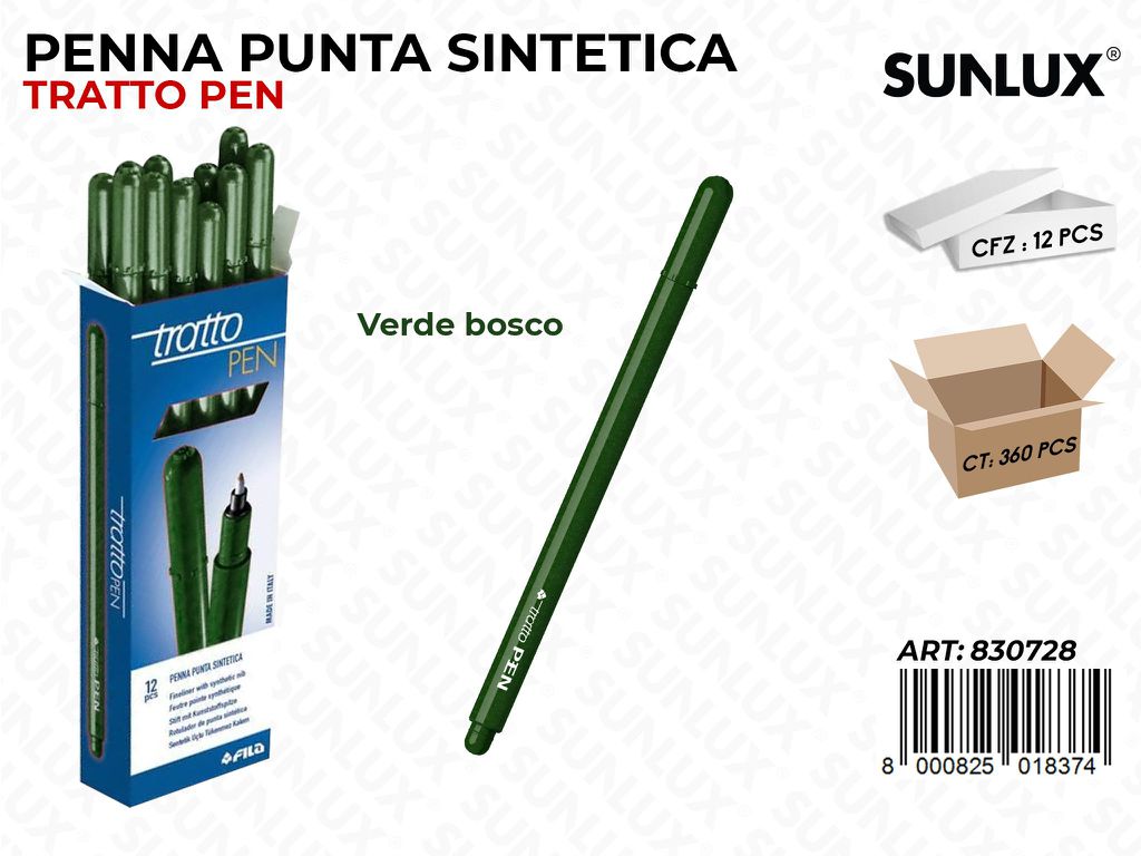 Tratto Pen Metal Verde Bosco Punta F/ Pz da 12