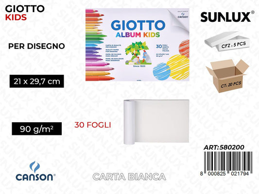 Giotto Album Disegno Kids A4 30FF 90G