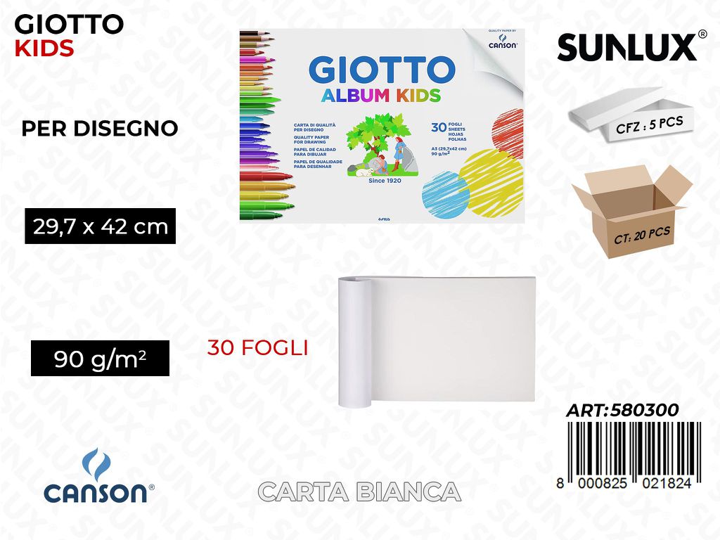 Giotto Album Disegno Kids A3 30FF 90G