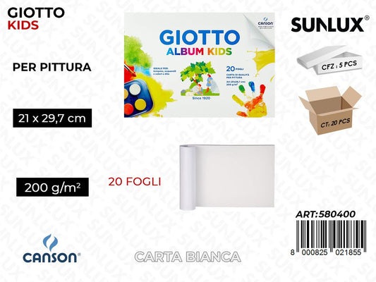 Giotto Album Pittura Kids A4 20FF 200G