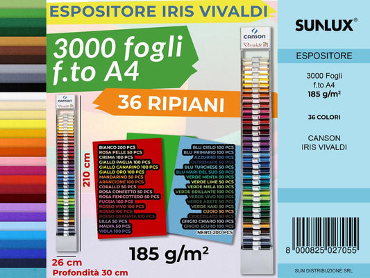 Esp Iris Vivaldi F.to A4 Col. Ass. 3000FF 185GR