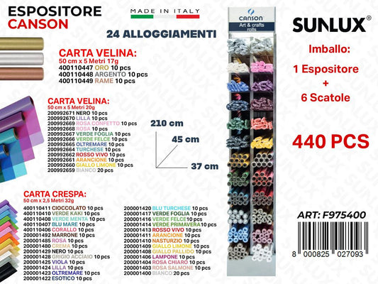 Esp. Canson Carta Velina-crespa 440PCS Ass.tot. 37*45*210CM