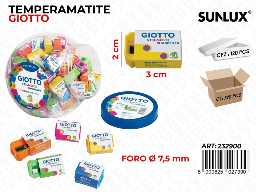 Esp. Giotto Temperamatite 1FORO D.7.5MM