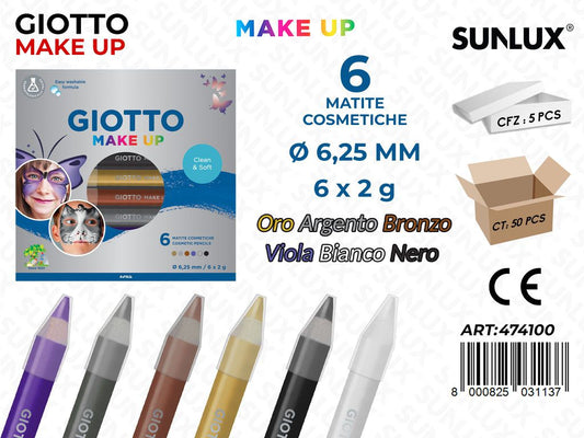 Giotto Make Up Matite Col. Metal 6PCS