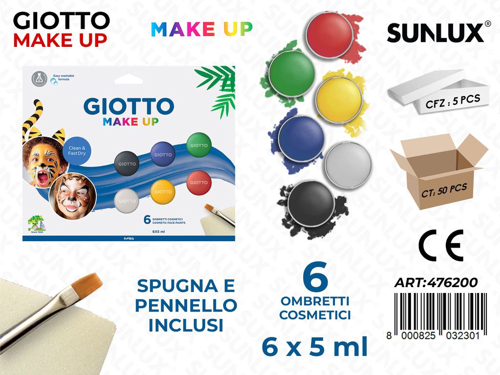 Giotto Make Up Ombretti Col. Ass. 5ML 6PCS