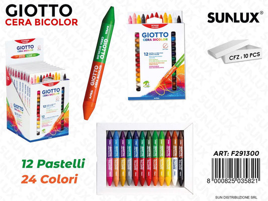 Giotto Cera Bicolor Ast. 12 Pcs
