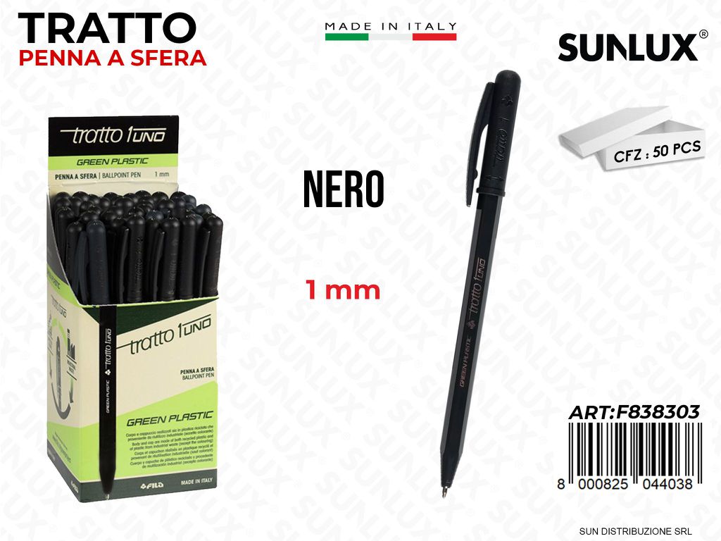 Tratto uno Penna a Sfera Nero 1MM