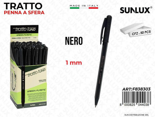 Tratto uno Penna a Sfera Nero 1MM
