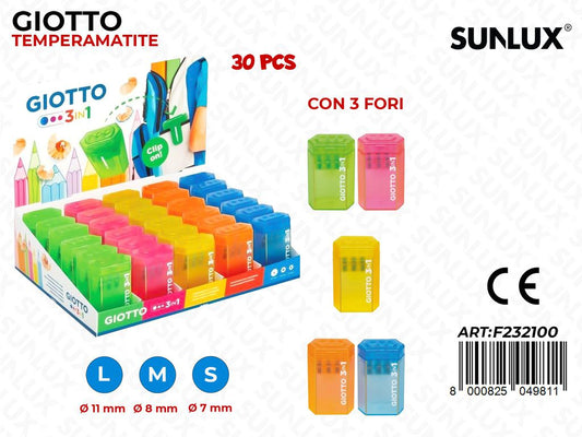 Esp. Giotto Temperamatite 3FORI Col. Ass.
