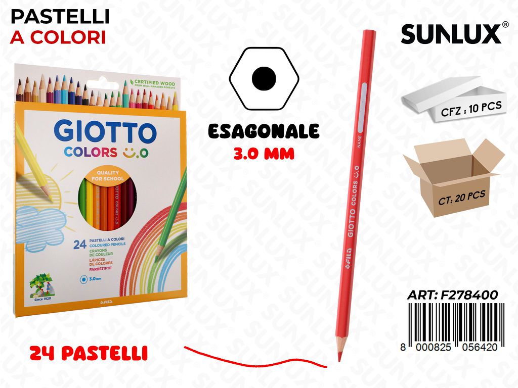 Ast. 24 Pastelli Giotto Colors 3.0MM