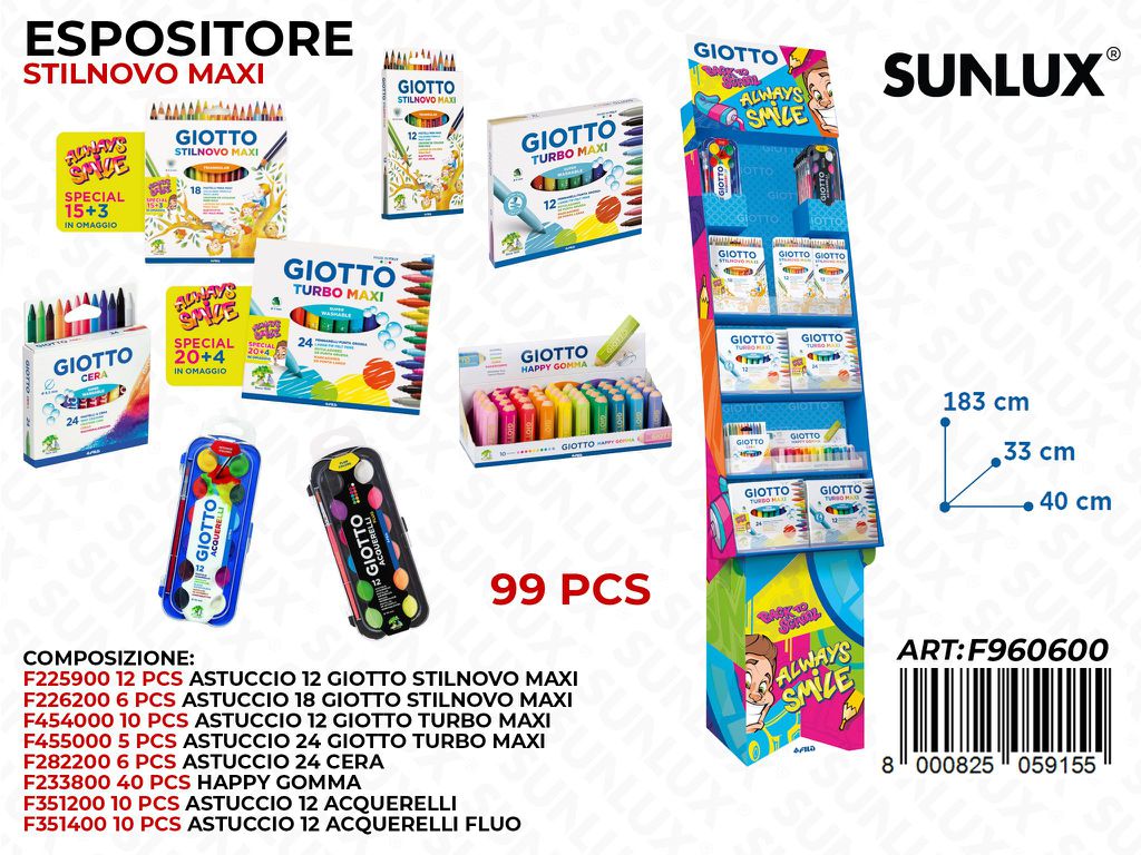 Esp. BTS24 Kit Giotto Turbomaxi-stilnovo 99PCS Ass. 40*33*183CM