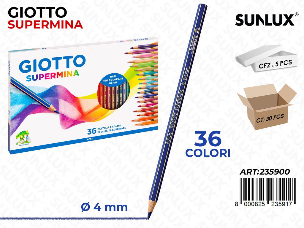 Giotto Pastelli Supermina 4MM 36PCS Ass.