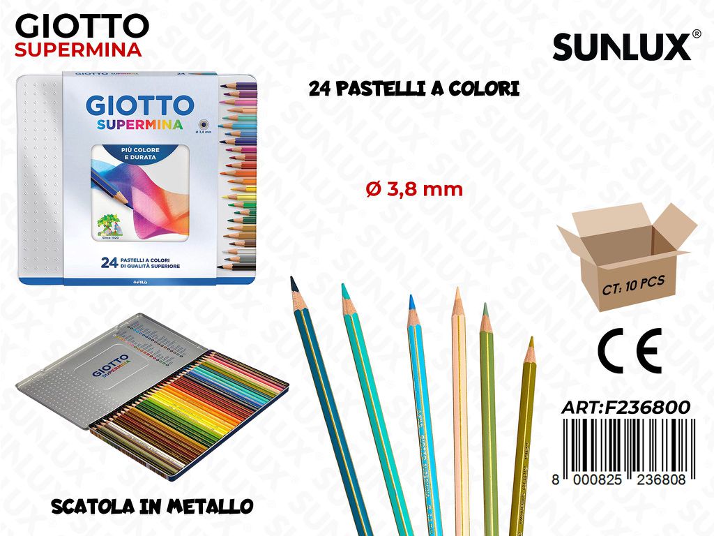 Metal Box Pastelli Giotto Supermina 24COL.