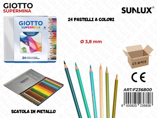 Metal Box Pastelli Giotto Supermina 24COL.