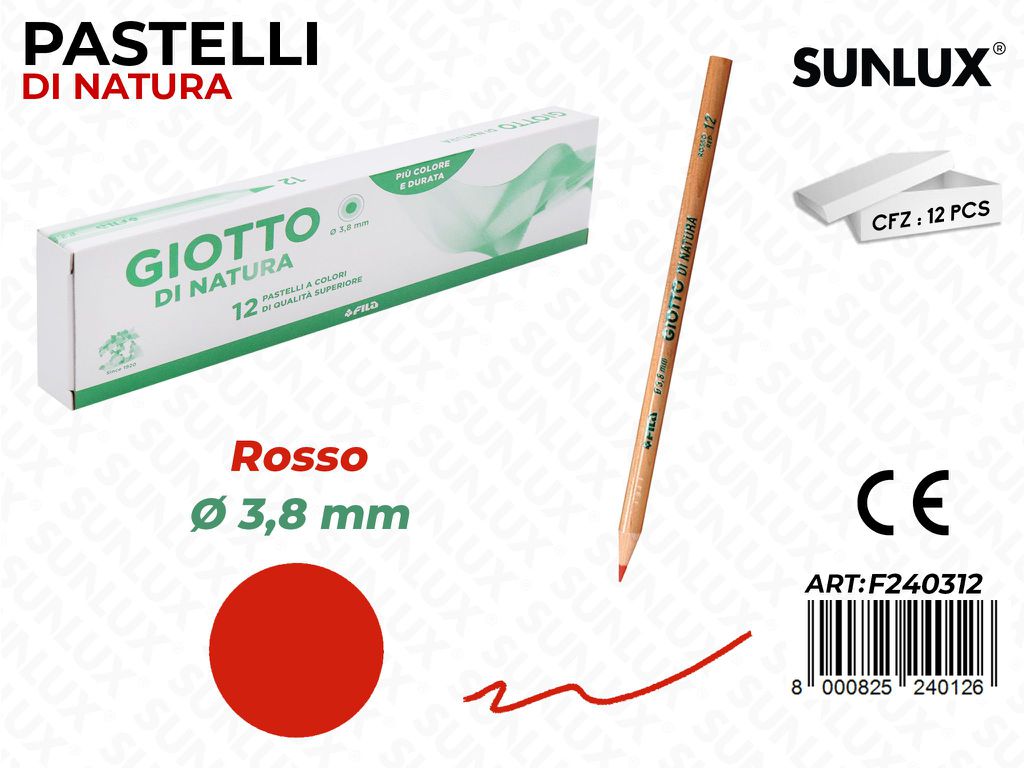 Pastelli Giotto di Natura Rosso 3.8MM