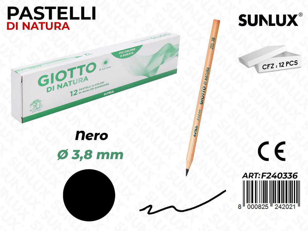 Pastelli Giotto di Natura Nero 3.8MM