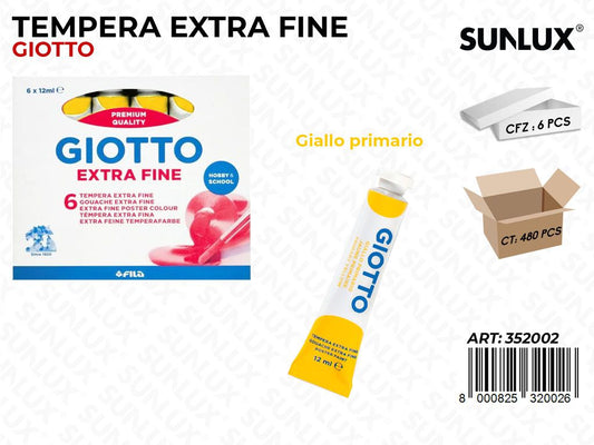 Tubo Tempera Giotto 12ML Giallo Prim.