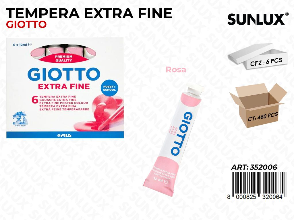 Tubo Tempera Giotto 12ML Rosa