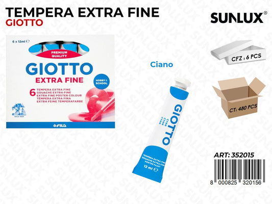 Tubo Tempera Giotto 12ML Ciano