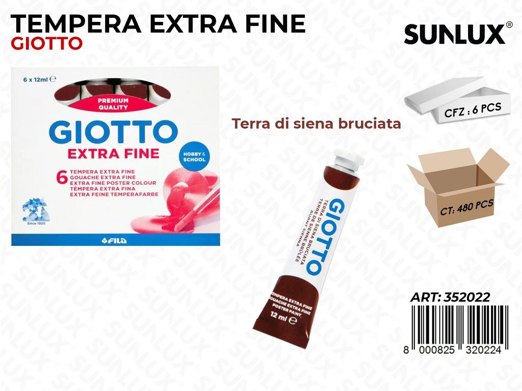 Tubo Tempera Giotto 12ML Terra di Siena Bruc.