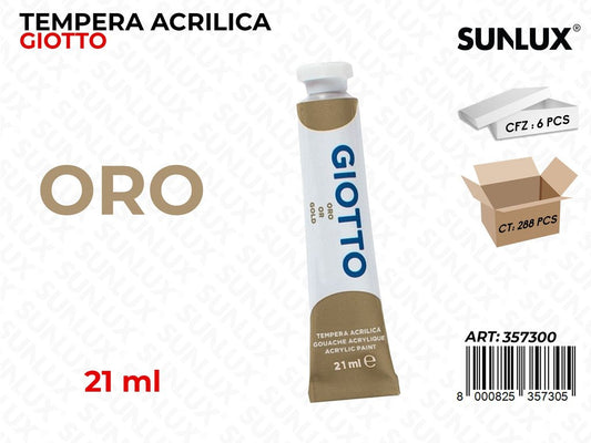 Tubetto Tempera Acrilica Giotto Oro 21ML