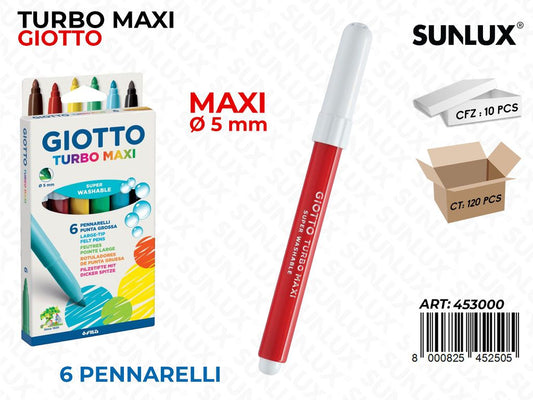 Ast. 6COL. Giotto Turbo Maxi 5MM