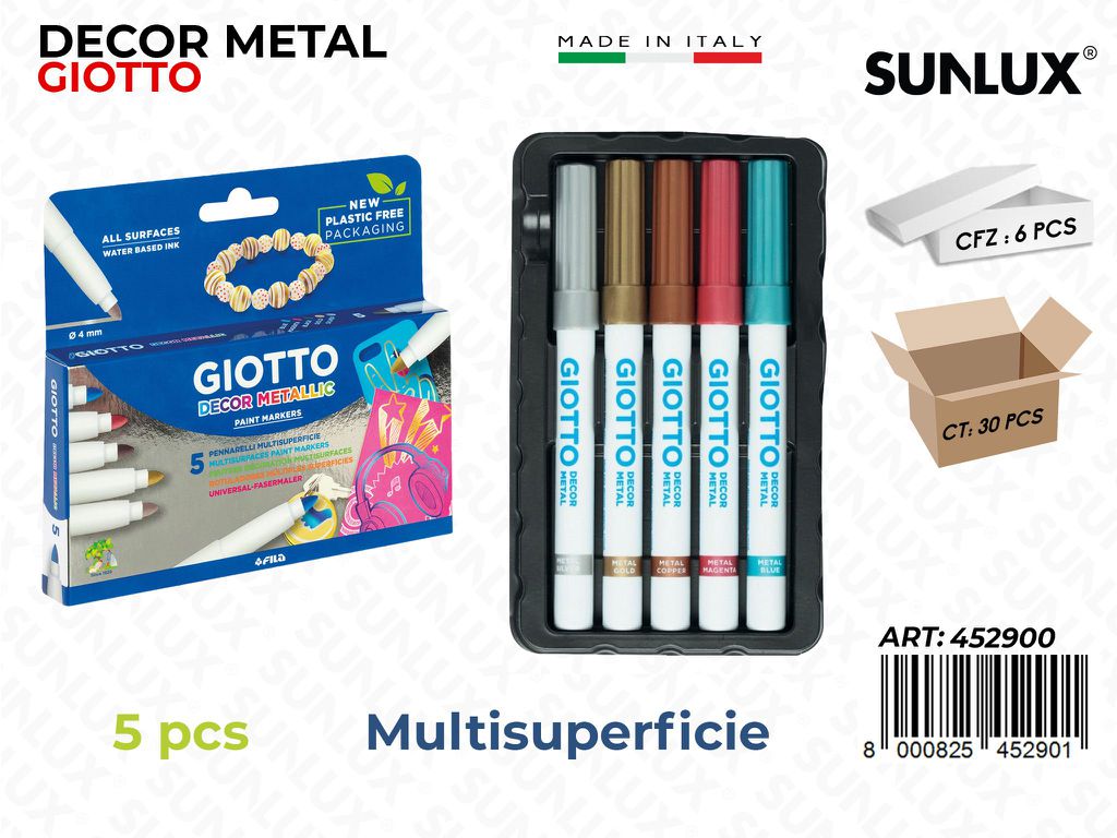 Ast. 5 Giotto Decor Metal Col. Ass.