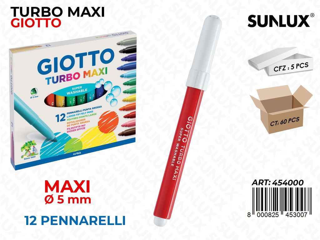 Ast. 12COL. Giotto Turbo Maxi 5MM
