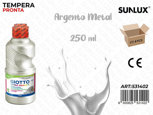 Fl 250ML Giotto Metal Paint Argento/ Pz da 8