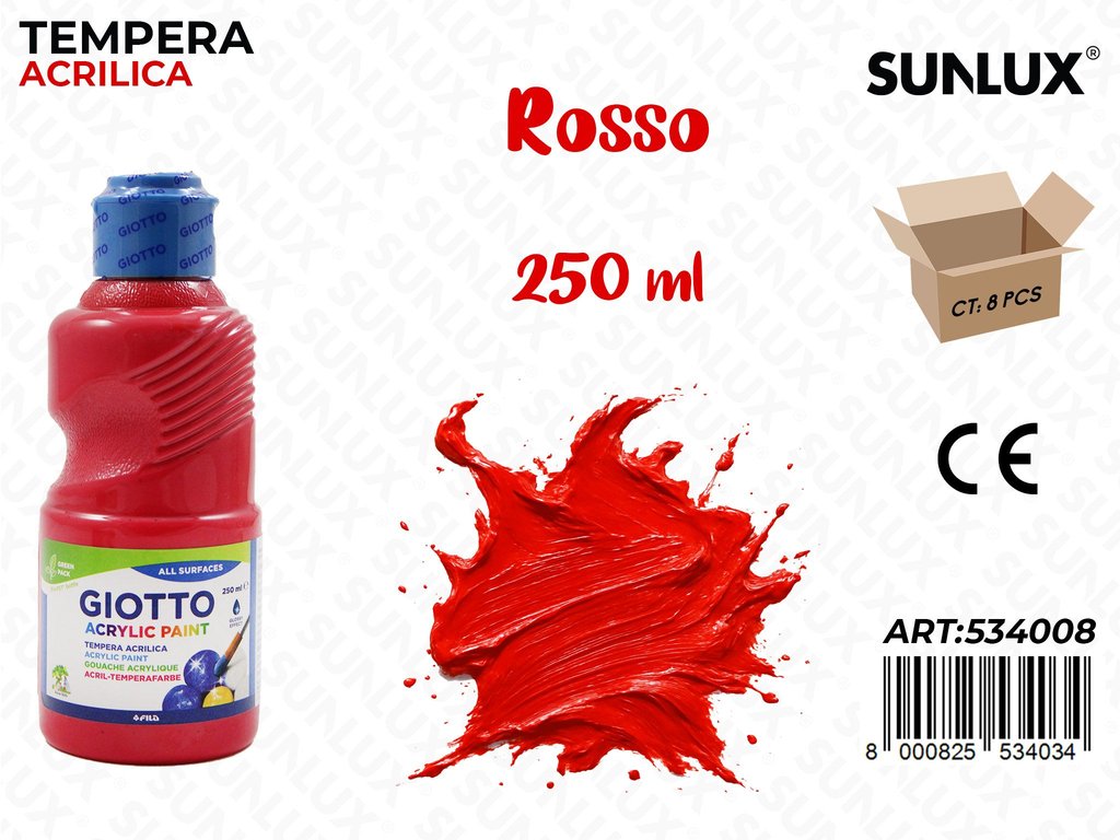 Fl 250ML Giotto Acrylic Rosso