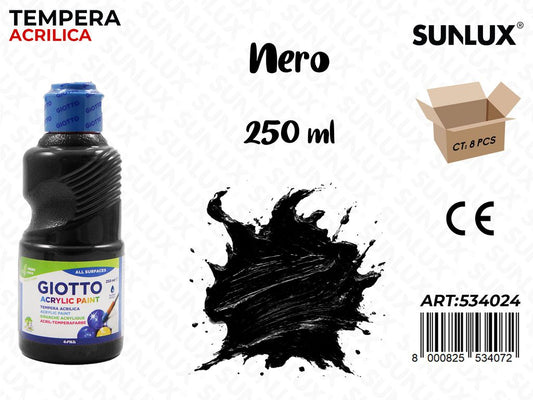 Fl 250ML Giotto Acrylic Nero