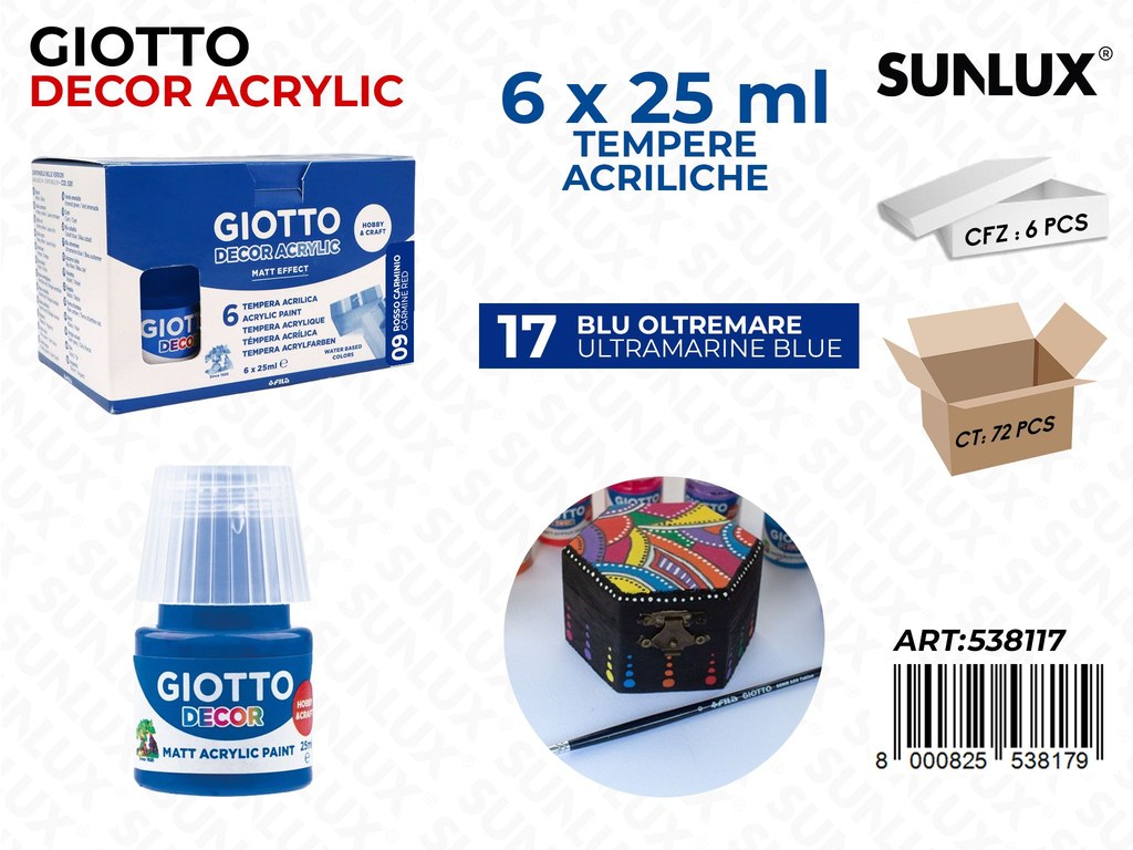 Bar.giotto Decor Acrylic 25ML 17BLU Olt/Mare