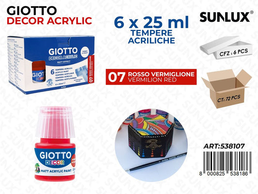 Bar.giotto Decor Acrylic 25ML 07ROSSO Verm.