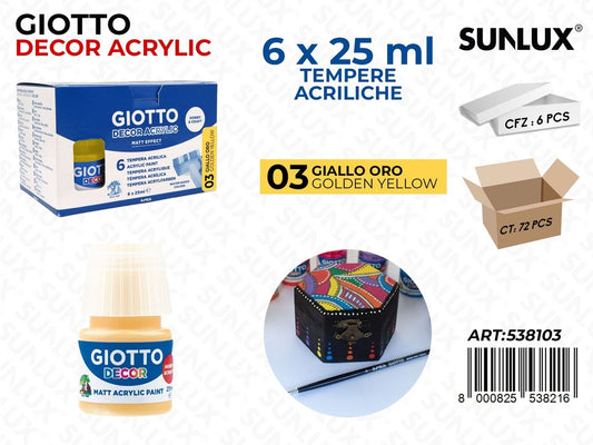 Bar.giotto Decor Acrylic 25ML 03GIALLO Oro