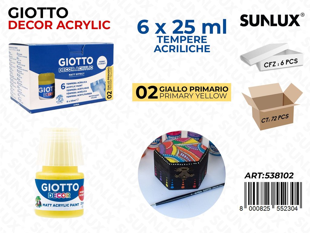 Bar.giotto Decor Acrylic 25ML 02GIALLO Pri.