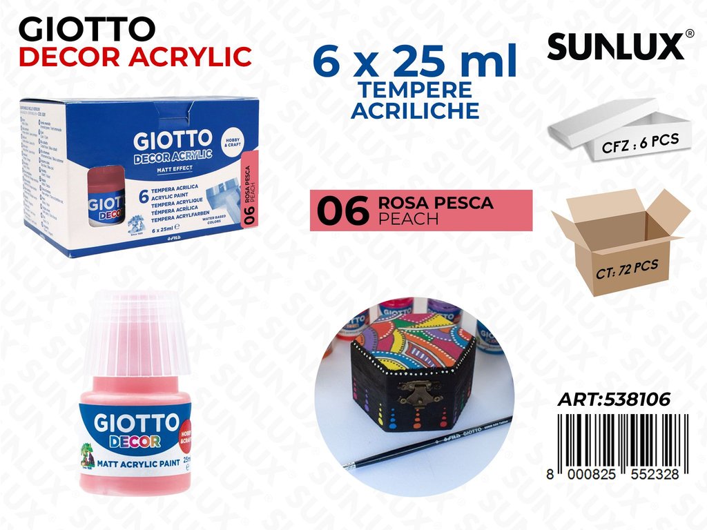 Bar.giotto Decor Acrylic 25ML 06ROSA Pesca